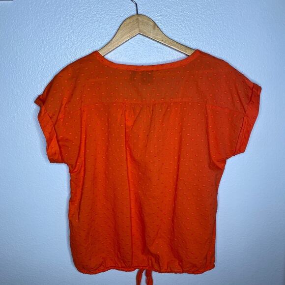 Rafaella V-Neck Tie Bottom Orange Dots Medium - Picture 6 of 6